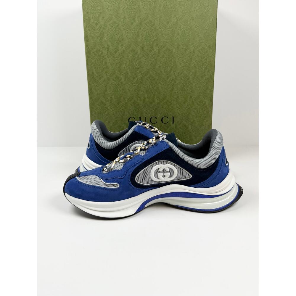 Size 8.5US - Gucci Run Sneaker Blue NEW - Picture 6 of 10